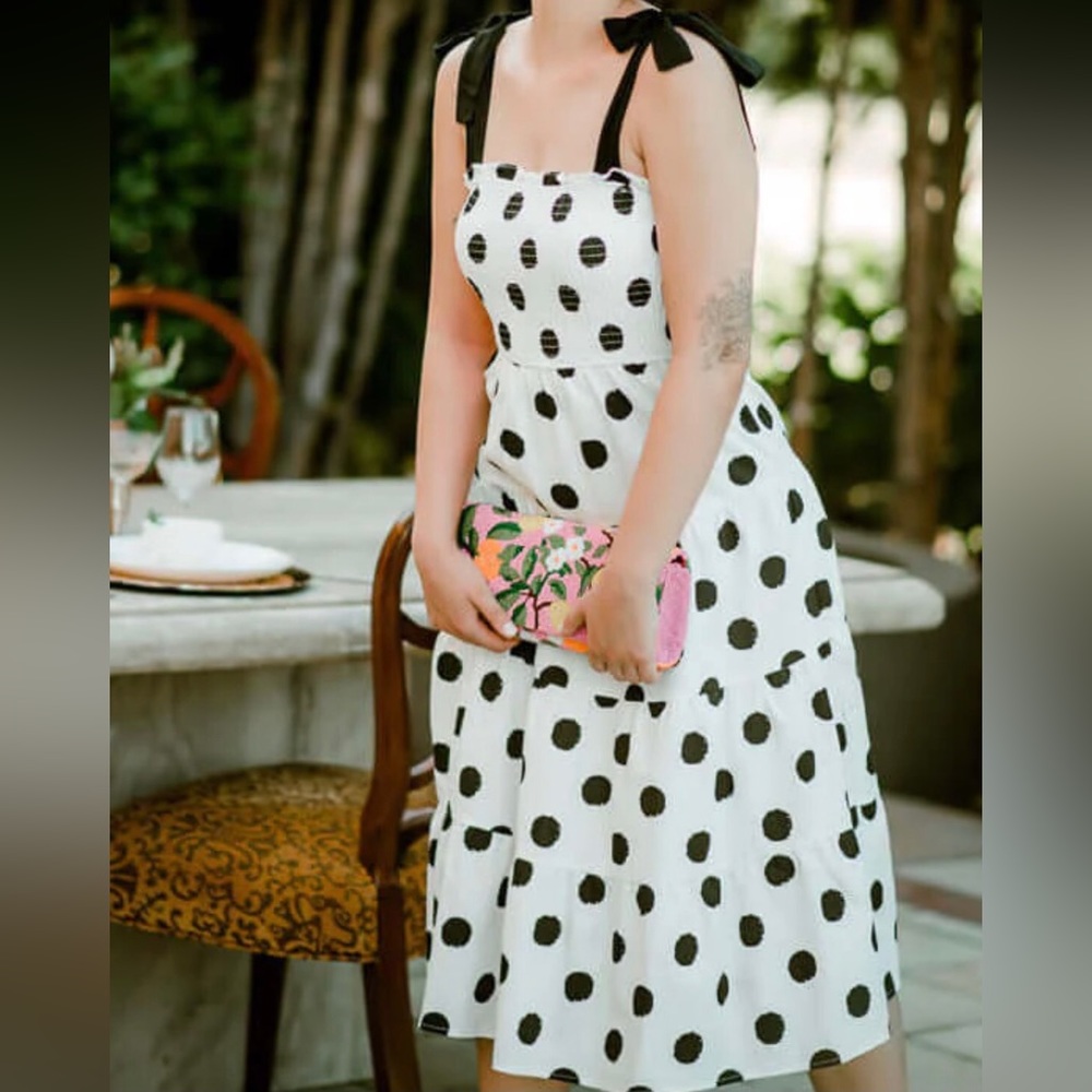 Monteau Los Angeles Polka Dot Midi Dress size Medium
